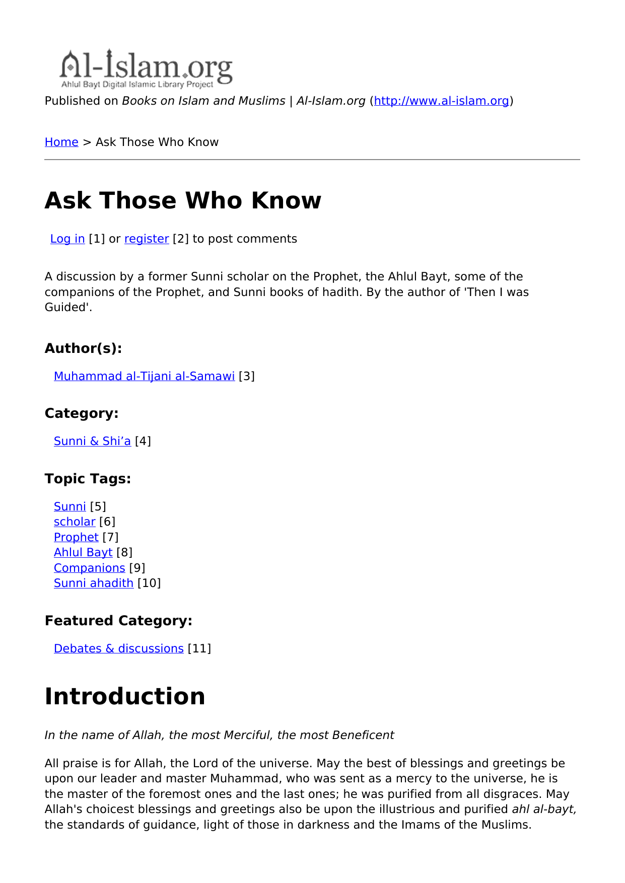Ask Those Who Know