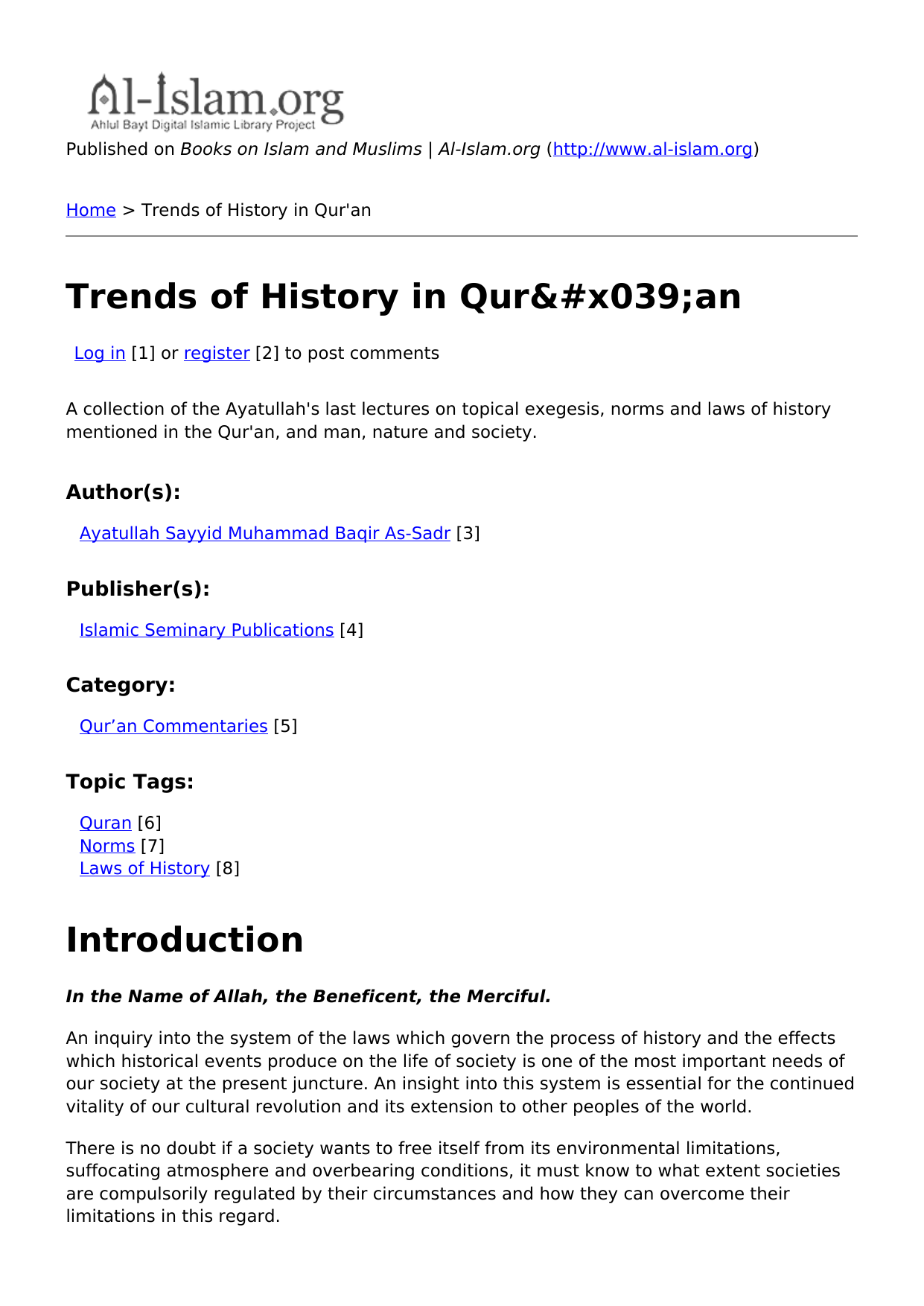 Trends Of History In Quran