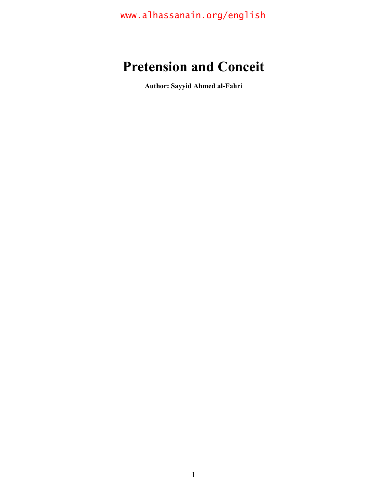 Pretension and Conceit
