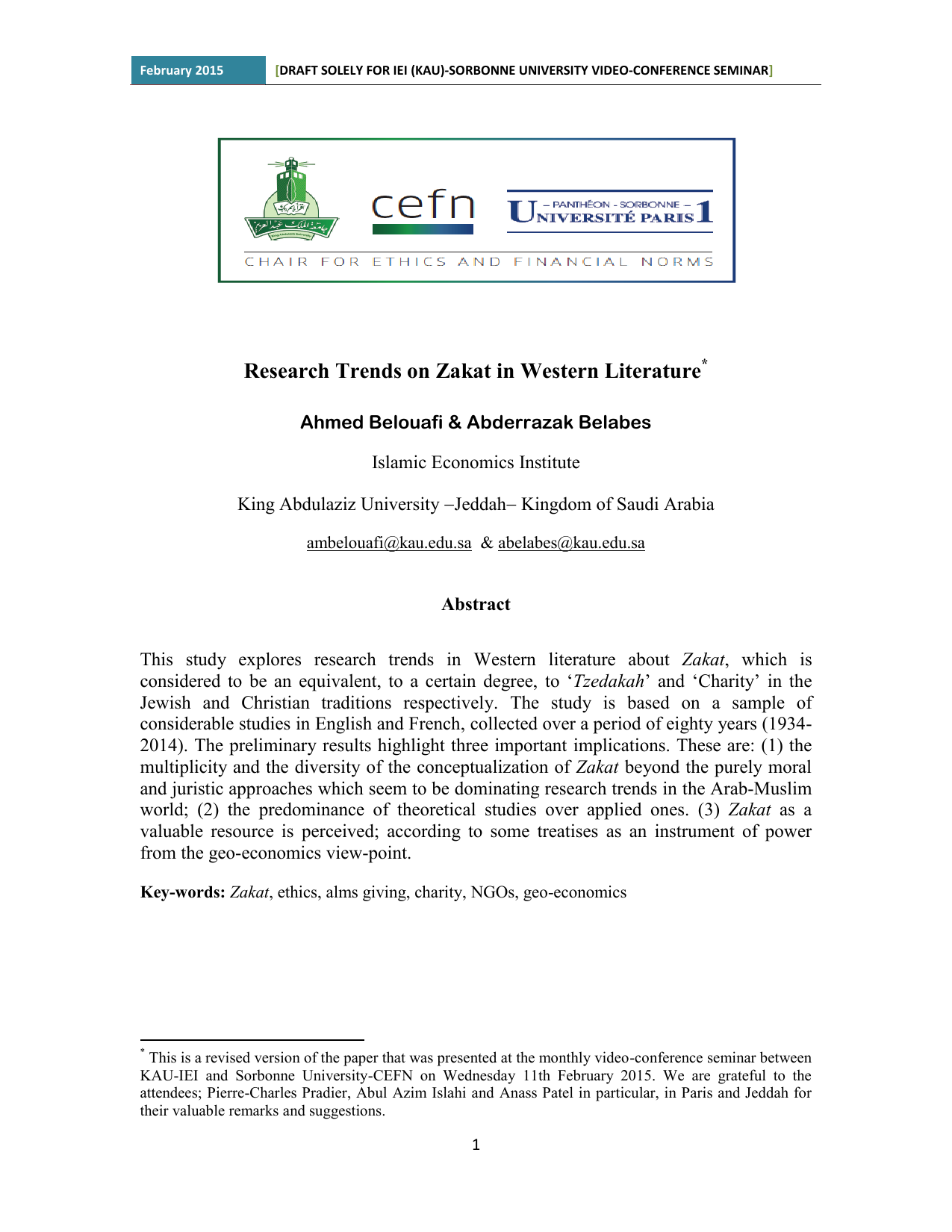 Research Trends On Zakat In Western Literature