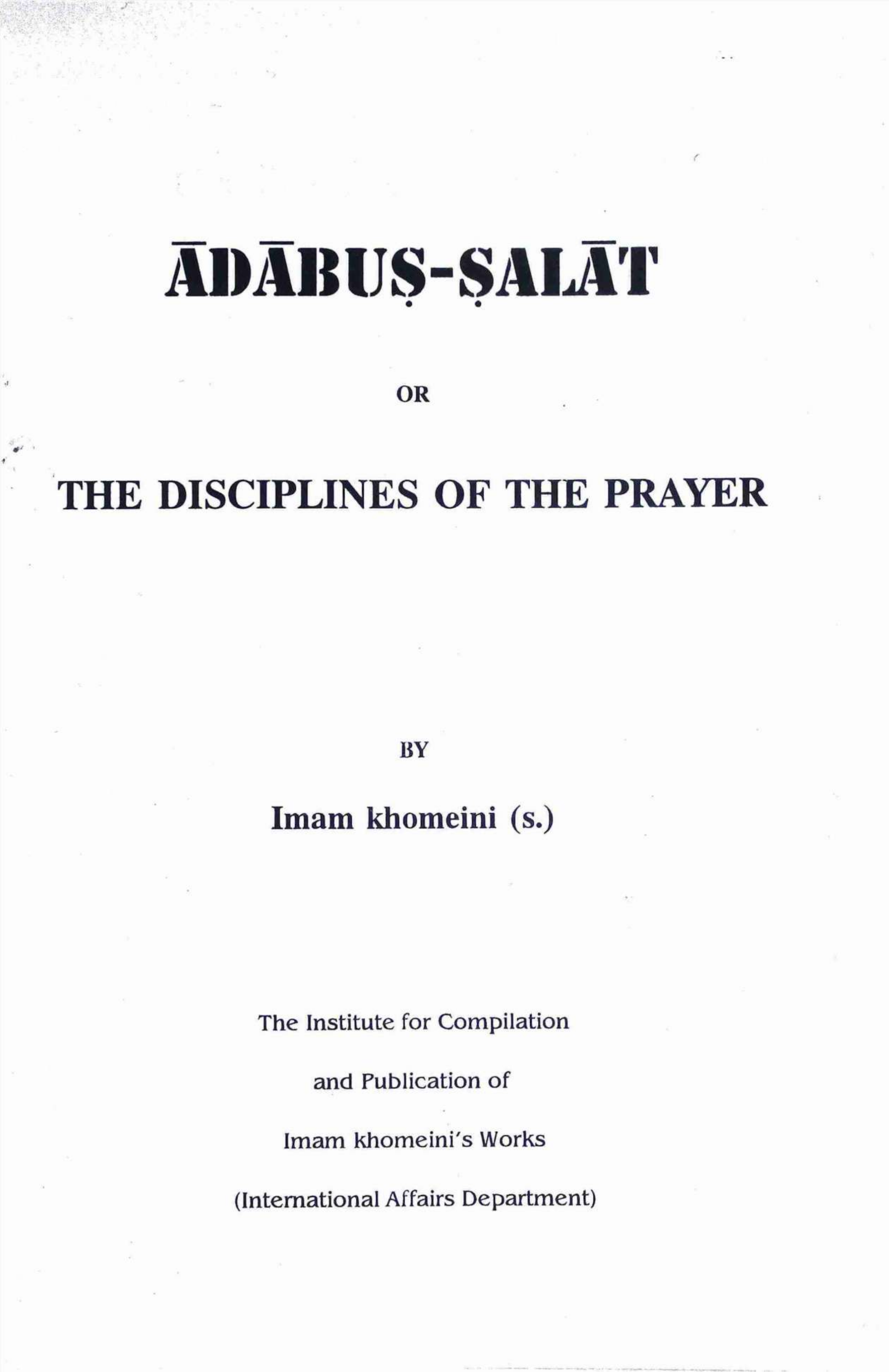 The Disciplines Of The Prayer