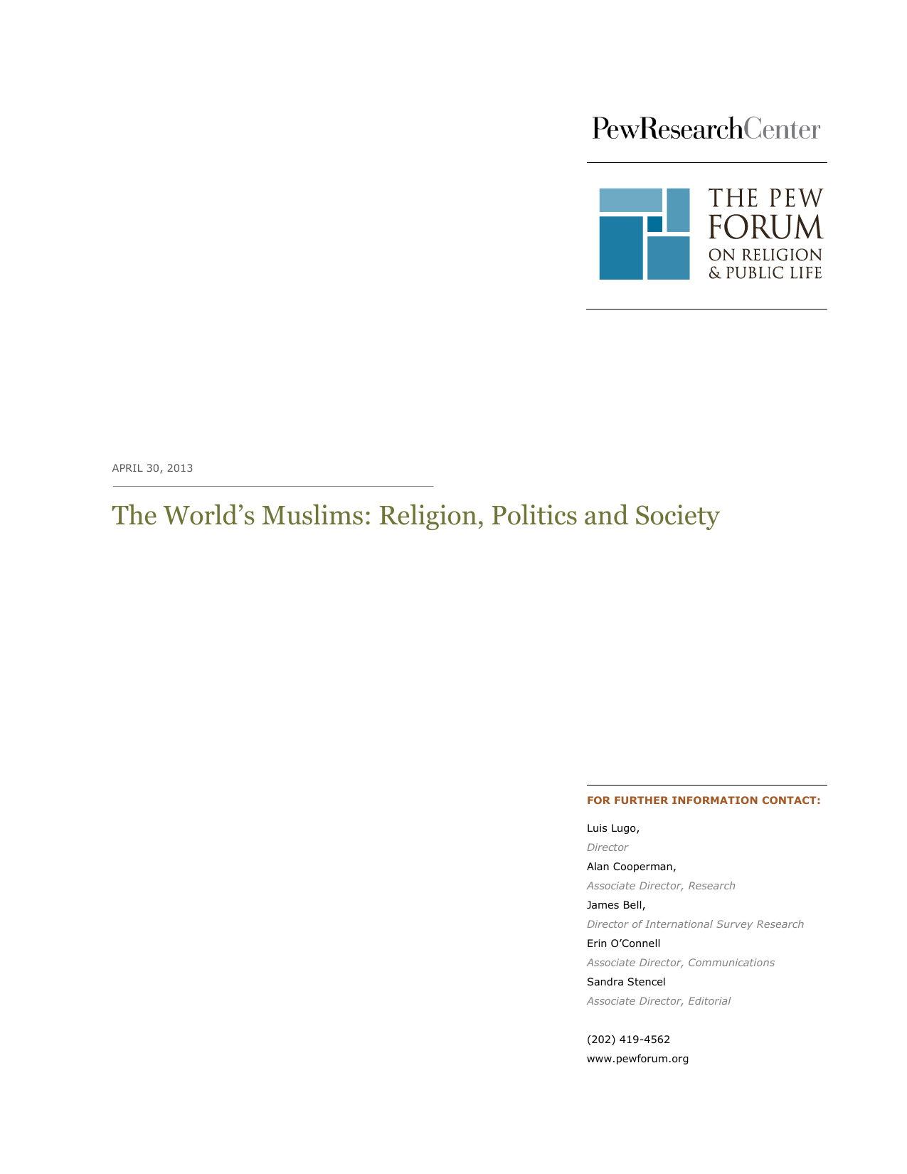 The World’s Muslims: Religion, Politics and Society