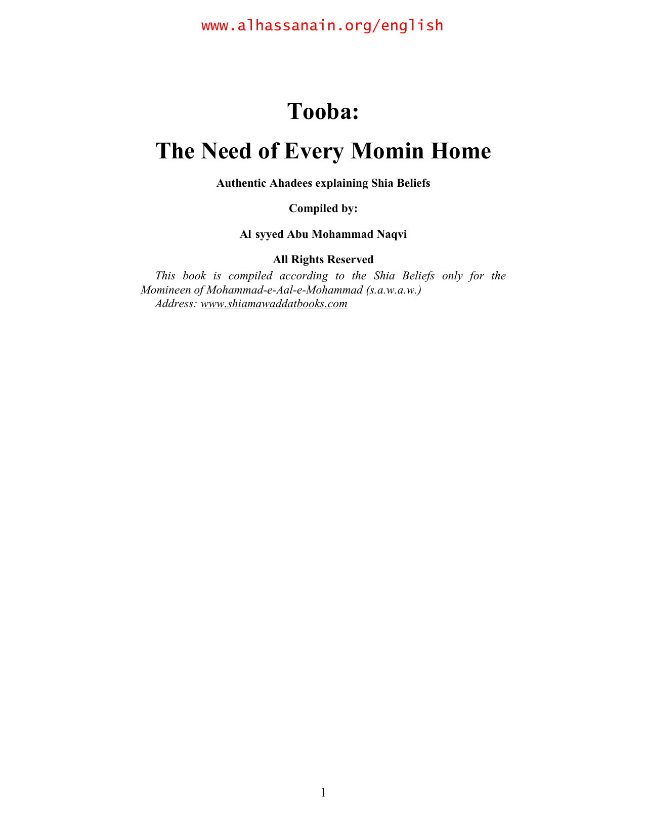 Tooba: The Need of Every Momin Home