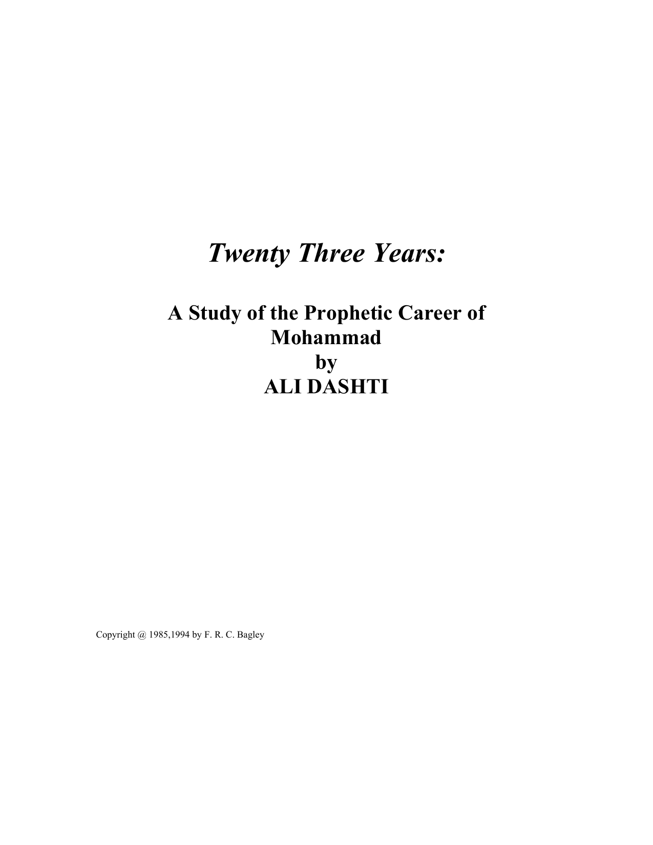 Twenty Three Years