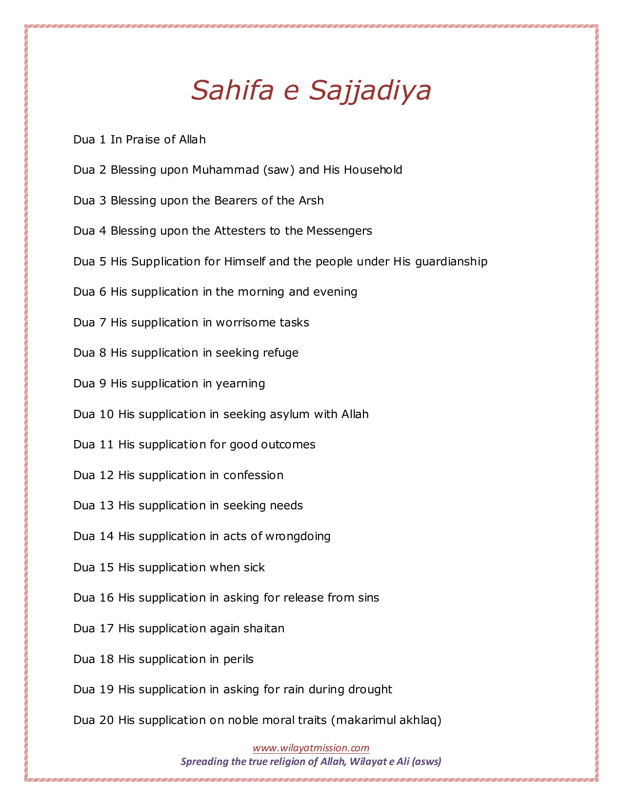 Sahifa E Sajjadiya