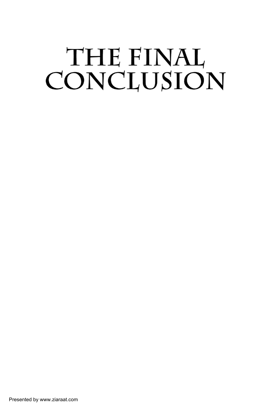 The Final Conclusion