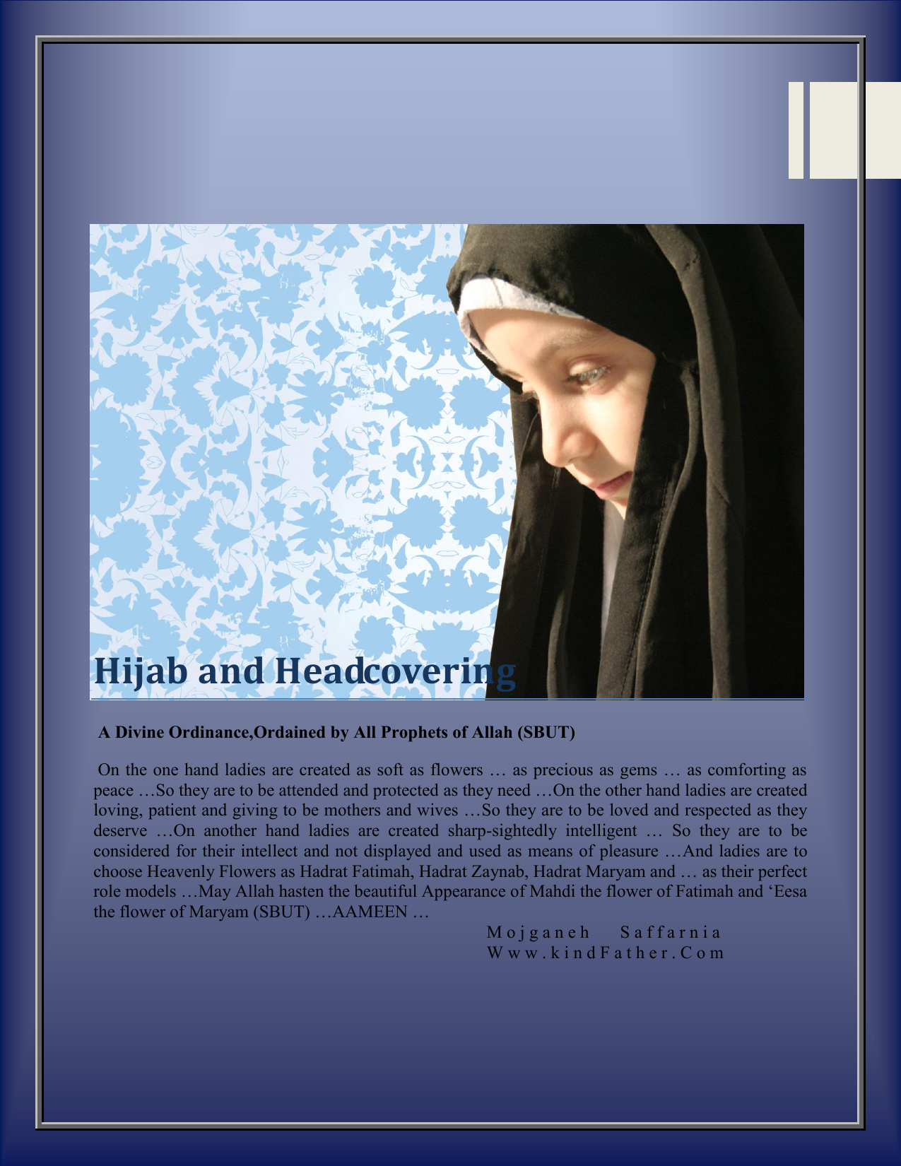 Hijab A Divine Ordinance Ordained By All Prophets Of Allah (SBUT)