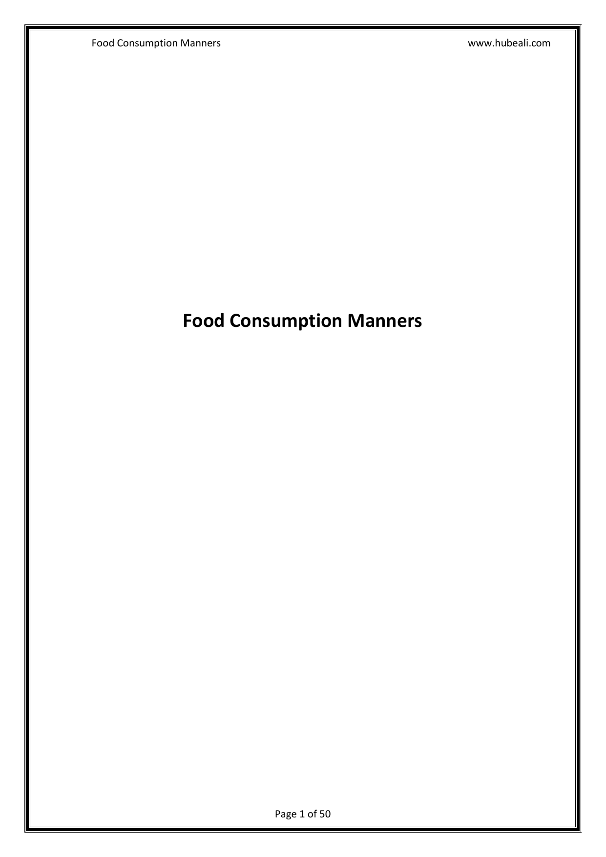 Food Consumption Manners