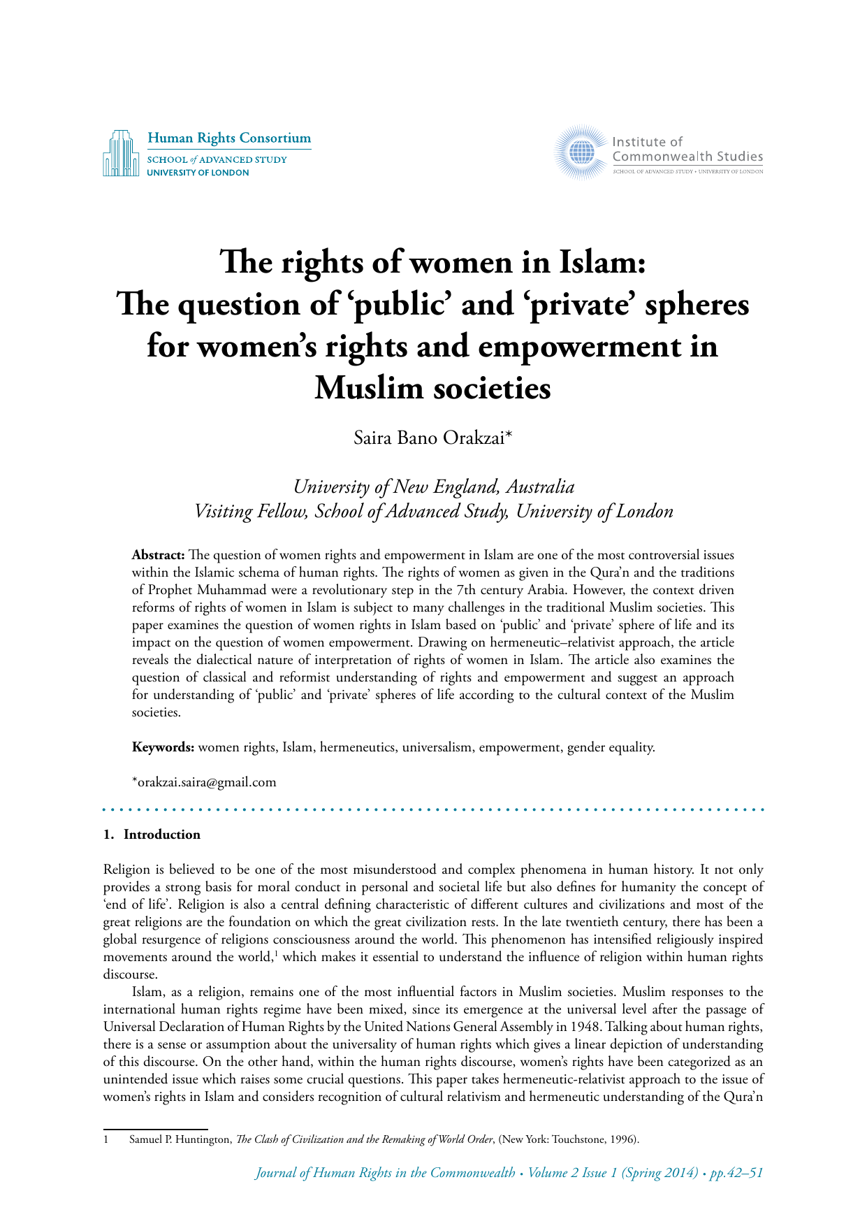 The Rights Of Women In Islam